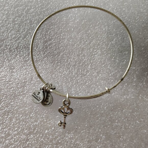 Alex and Ani Skeleton Key Silver Charm Bracelet Bangle  435 - Picture 2 of 3